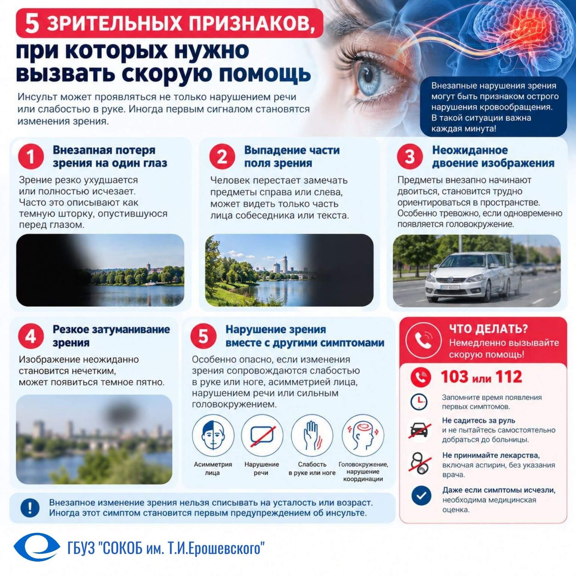 Инфографика: 5 зрительных признаков, при которых нужно немедленно вызвать скорую помощь